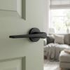Complete Gio Door Handle Pack - Heavy Duty Latch - Matt Black - 76mm / 4-inch Hinges - JE-E21A-MB
