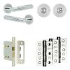 Complete Bloom Door Handle Pack - Bathroom Lock (Standard Thumb Turn) - Polished Chrome - 76mm / 3-inch Hinges - JE-B6B3-PC
