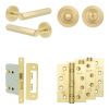 Complete Hex Door Handle Pack - Bathroom Lock (Standard Thumb Turn) - Satin Brass - 76mm / 4-inch Hinges - JE-C6A3-SB