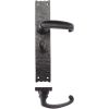 Zoo Hardware Traditional Lever on Bathroom Long Backplate - 10" - Black