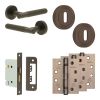 Complete Venice Door Handle Pack - Sashlock - Dark Bronze - 76mm / 4-inch Hinges - JE-F8A8-DB