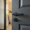 Complete Venice Door Handle Pack - Heavy Duty Tubular Bathroom (Plain Thumb Turn) - Matt Black - 102mm / 3-inch Hinges - JE-F32B2-MB