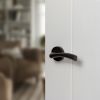 STATUS Texas Lever Door Handle on Round Rose - Urban Dark Bronze (Pair)