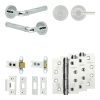Complete Midtown Door Handle Pack - Heavy Duty Tubular Bathroom (Plain Thumb Turn) - Polished Chrome - 64mm / 4-inch Hinges - JE-G30A2-PC
