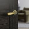 Forme Crystal Lever Door Handle on Minimal Round Rose - Yester Bronze (Pair)