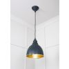 Hammered Brass Brindley Pendant in Soot
