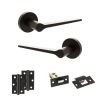Senza Pari Laviano Door Handle Pack (Latch Set - 2.5" Latch, 3" Hinges x2) - Urban Dark Bronze