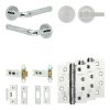 Complete Midtown Door Handle Pack - Heavy Duty Tubular Bathroom (Knurled Thumb Turn) - Polished Chrome - 76mm / 4-inch Hinges - JE-G31A1-PC