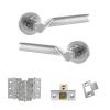 STATUS Hawaii Door Handle Pack (Latch Set - 2.5" CE Latch, 3" Fire Rated Hinges x3) - Satin Chrome/Polished Chrome