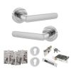 STATUS Carolina Door Handle Pack (Euro Lock Set - 3" CE Sashlock, 4" Fire Rated Hinges x3) - Polished Chrome
