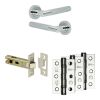Complete Bari Door Handle Pack - Internal Doors - Polished Chrome - 76mm / 3-inch Hinges - JE-D3B-PC