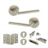 STATUS Alabama Door Handle Pack (Euro Lock Set - 2.5" CE Sashlock, 3" Fire Rated Hinges x3) - Satin Nickel