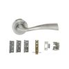 Atlantic Wave Door Pack Bundle (2.5" Latch, 3"x2" Hingesx3) - Satin Chrome