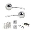 STATUS Arizona Door Handle Pack (Bathroom Set - 2.5" CE Bathroom Lock, 4" Slim Knuckle Hinges x2) - Polished Chrome
