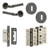 Complete Midtown Door Handle Pack - Sashlock - Black Nickel - 65mm / 3-inch Hinges - JE-G7B8-BN