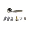 STATUS Dakota Door Handle Pack (Latch Set - 2.5" CE Latch, 3" Fire Rated Hinges x3) - Black Nickel/Polished Chrome