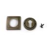 Burnished Brass Round Euro Escutcheon (Square)