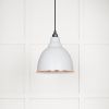 White Gloss Brindley Pendant in Flock