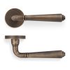 Valli Teseo Lever on Round Rosette - Antique Brass