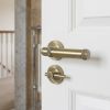 Complete Midtown Door Handle Pack - Bathroom Lock (Plain Thumb Turn) - Antique Brass - 76mm / 4-inch Hinges - JE-G6A2-AB