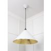 Hammered Brass Hockley Pendant in Flock