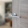 STATUS Dakota Lever Door Handle on Round Rose - Satin Chrome/Polished Chrome (Pair)