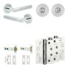 Complete Venice Door Handle Pack - Heavy Duty Tubular Bathroom (Standard Thumb Turn) - Polished Chrome - 102mm / 4-inch Hinges - JE-F32A3-PC