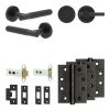 Complete Venice Door Handle Pack - Heavy Duty Tubular Bathroom (Plain Thumb Turn) - Matt Black - 76mm / 4-inch Hinges - JE-F31A2-MB