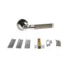 STATUS Dakota Door Handle Pack (Latch Set - 3" CE Latch, 3" Fire Rated Hinges x3) - Black Nickel/Polished Chrome