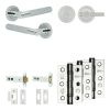 Complete Bari Door Handle Pack - Heavy Duty Tubular Bathroom (Knurled Thumb Turn) - Polished Chrome - 102mm / 3-inch Hinges - JE-D32B1-PC