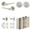 Complete Gio Door Handle Pack - Heavy Duty Tubular Bathroom (Standard Thumb Turn) - Satin Nickel - 64mm / 3-inch Hinges - JE-E30B3-SN