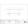 Matt Black SS (316) 1.5m T Bar Handle Secret Fix 32mm Ø