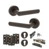 STATUS Carolina Door Handle Pack (Euro Lock Set - 3" CE Sashlock, 3" Fire Rated Hinges x3) - Urban Dark Bronze