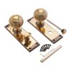 Beehive Knob on Backplate Bathroom Aged Brass