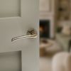 STATUS Indiana Door Handle Pack (Latch Set - 2.5" CE Latch, 4" Fire Rated Hinges x3) - Satin Nickel/Polished Brass