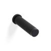 Valli 76 x 20mm - Wall Mounted Knurled Doorstop on Rose - Concealed Fix - Matt Black PVD