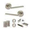 STATUS Alabama Door Handle Pack (Euro Lock Set - 2.5" CE Sashlock, 4" Slim Knuckle Hinges x2) - Satin Nickel