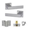 Senza Pari Panetti Door Handle Pack (Latch Set - 2.5" CE Latch, 3" Fire Rated Hinges x3) - Polished Chrome