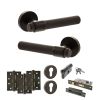 Senza Pari Andretta Door Handle Pack (Euro Lock Set - 3" CE Sashlock, 4" Fire Rated Hinges x3) - Urban Dark Bronze