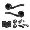 STATUS Texas Door Handle Pack (Euro Lock Set - 2.5" CE Sashlock, 3" Fire Rated Hinges x3) - Matt Black