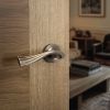 Old English Richmond Lever Door Handle on Round Rose - Matt Gun Metal (Pair)
