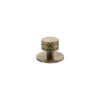 Millhouse Brass Chrysler Diamond Round Cabinet Knob Handle on Backplate - Antique Brass