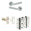 Complete Bari Door Handle Pack - Internal Doors - Polished Chrome - 64mm / 3-inch Hinges - JE-D1B-PC