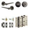 Complete Gio Door Handle Pack - Heavy Duty Tubular Bathroom (Standard Thumb Turn) - Black Nickel - 76mm / 3-inch Hinges - JE-E31B3-BN