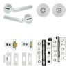 Complete Venice Door Handle Pack - Heavy Duty Tubular Bathroom (Standard Thumb Turn) - Polished Chrome - 64mm / 3-inch Hinges - JE-F30B3-PC