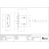 Black 2½" Bathroom Mortice Lock