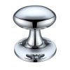 Zoo Hardware Oval Mortice Knob Furniture 60mm Rose dia. - Polished Chrome