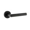 Forme Elle Lever Door Handle on Minimal Round Rose - Matt Black (Pair)