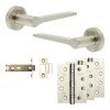 Complete Gio Door Handle Pack - Internal Doors - Satin Nickel - 76mm / 4-inch Hinges - JE-E3A-SN