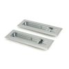 Satin Chrome 175mm Art Deco Rectangular Pull - Privacy Set